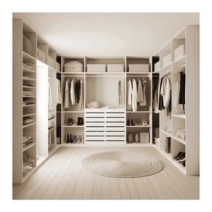 خزانة ملابس حديثة التصميم بيضاء اللون من الخشب المضغوط مع باب منزلق لغرفة النوم - Product Image 3