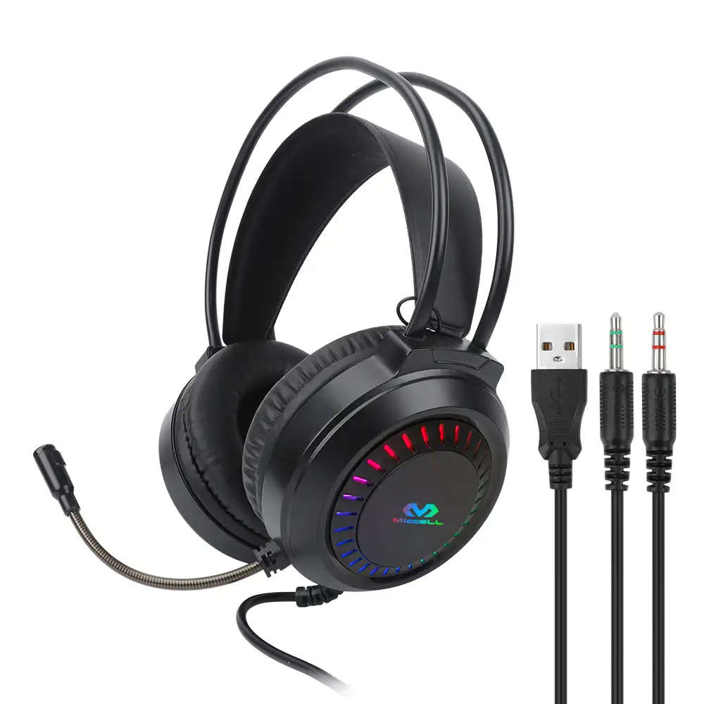OEM gamer headset RGB light usb music computer wired headsets gaming stereo earphone headphones pc gaming headset with mic