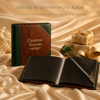 Album photo en cuir PU écologique auto-adhésif avec pages protégées en PET, logo personnalisé, couleur, studio photo, vente en gros