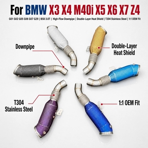 For BMW B58 Exhaust X3 X4 M40i G01 G02 X5 G05 X6 G06 X7 G07 Z4 Spura Factory Direct Stainless Insulated Downpipe Exhaust Head - Product Image 1