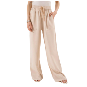 France Style <b>Ladies</b> Sexy Breathable Anti-Wrinkle Elastic Waist Loose Fit Wide Leg Corduroy Polyester/Cotton Casual <b>Pants</b> - Product Image 1