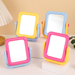 Dễ thương kẹo màu Máy tính để bàn mỹ phẩm Gương vuông hai mặt nhỏ sinh viên bảng mặc quần áo trang điểm gương nhà máy bán buôn - Product Image 2