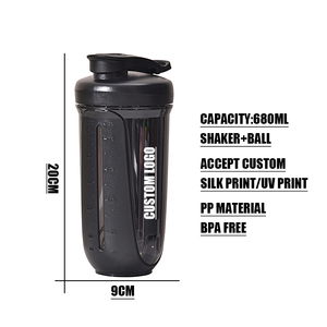 Tùy Chỉnh Lụa In Logo 680Ml Thể Thao Dưới Nước Chai Cho Phòng Tập Thể Dục Shaker Cup Protein Shaker Cup Khuyến Mại Quà Tặng Shaker Chai Phòng Tập Thể Dục - Product Image 4