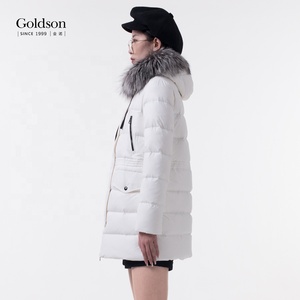 Lady's Winter down <strong>Jacket</strong> with Fur Hood Fashion Casual <strong>Quilted</strong> Design Breathable Solid <strong>Pattern</strong> Finished Product - Product Image 4