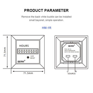 Minuterie de mise sous tension 0 ~ HM-1R affichage LCD 8 bits 100-240V AC <span class=keywords><strong>compteur</strong></span> <span class=keywords><strong>horaire</strong></span> <span class=keywords><strong>avec</strong></span> fonction de réinitialisation <span class=keywords><strong>compteur</strong></span> - Product Image 2