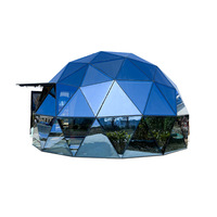 Moderna Cúpula de Aluminio y Vidrio para Hotel, Glamping Pod con Vidrio Templado con Protección UV, Habitación Transparente de 360 Grados para Observación de Estrellas
