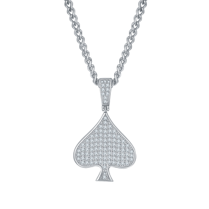 Prezzo di fabbrica 925 in argento Sterling <span class=keywords><strong>asso</strong></span> di picche Hip Hop VVS Moissanite ciondolo Hip Hop per uomo - Product Image 1