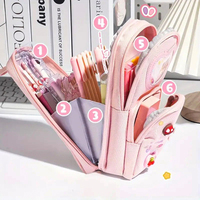 Nouvelle trousse à crayons multifonctionnelle 2026 pour filles, grande capacité, motif dessin animé 3D, pour enfants