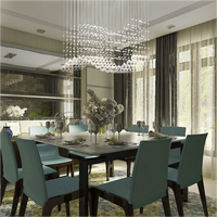 Grand éclairage de luxe de haute qualité Salle à manger rectangulaire K9 Cristal Spirale Goutte de pluie Lustre à led moderne Suspension