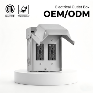 Boîte de <span class=keywords><strong>prise</strong></span> électrique extérieure tout métal, résistante aux intempéries, 20 ampères, WRTR GFCI, fabrication directe d'usine Linsheng - Product Image 1