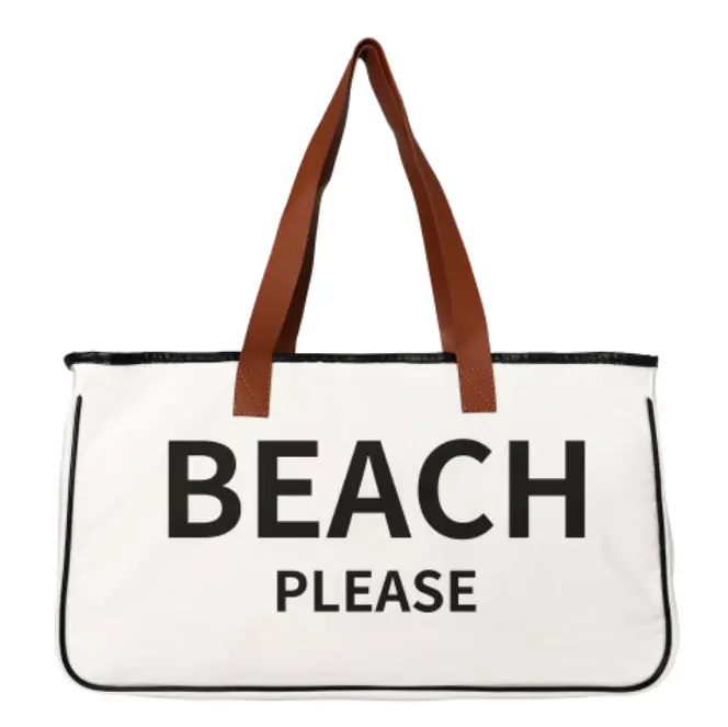 無料サンプルアマゾン売れ筋カスタムロゴキャンバスビーチバッグ2022ロードトリップトートバッグは女性のためのすべてのビーチ用品を保持します