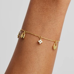 <span class=keywords><strong>Bracelet</strong></span> d'été en argent 925 avec cadenas et clé en forme de cœur de <span class=keywords><strong>lotus</strong></span> en or vermeil 18 carats pour <span class=keywords><strong>bracelet</strong></span> en zircone cubique - Product Image 4