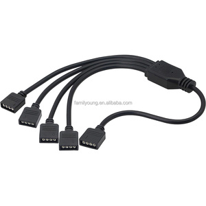 12V 4PIN RGB 분배기 케이블 LED 스트립 커넥터 RGB 4 핀 분배기 LED 라이트 스트립 커넥터 연장 케이블 컴퓨터 팬 용 - Product Image 1