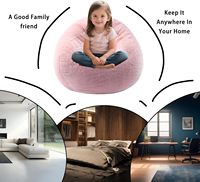 Housse de pouf en fausse fourrure au design moderne pour enfants, super douce, lavable, sans rembourrage