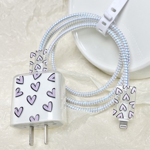 Custodia cuore colorato per <span class=keywords><strong>Apple</strong></span> 18W/20W US custodia per la testa del caricatore veloce per <span class=keywords><strong>iPhone</strong></span> 14/13/12 cavo dati tipo C custodia di protezione del cavo - Product Image 4