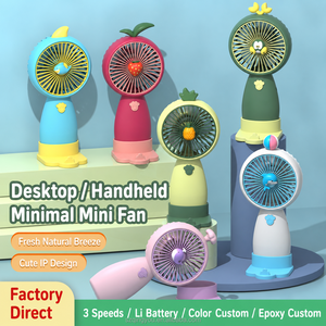 Ventilateur portable mignon et tendance avec logo personnalisé, recharge USB, mini-ventilateur de bureau, cadeau unique pour la revente en boutique - Product Image 4
