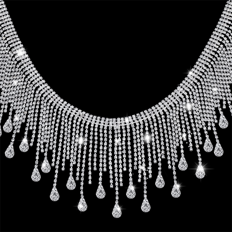 Mine silver Glass Rhinestone Tear Drop Jewels Crystal Applique Size