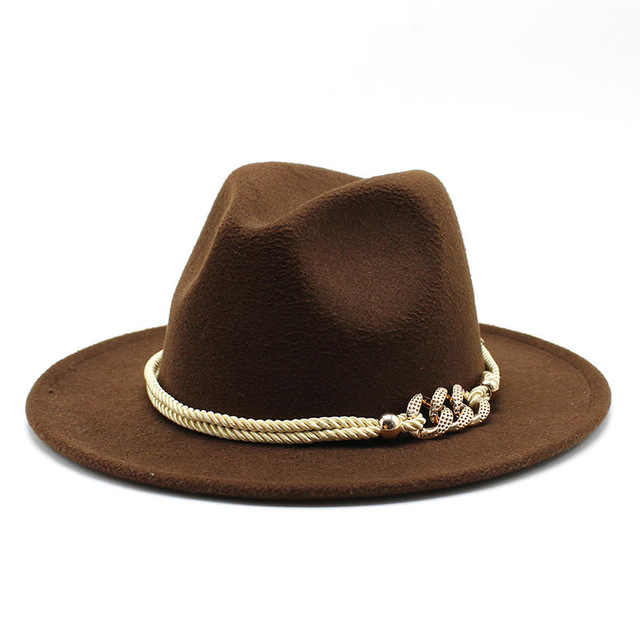 Wide Brim Simple Church Derby Top Hat Panama Wool Felt  display picture 1