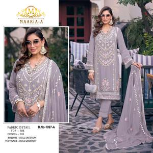 Vêtements indiens et pakistanais Faux Georgette Zarkan Costume pakistanais avec broderie Séquence Travail Dupatta - Product Image 2