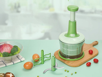 Picadora de alimentos manual con 3 cuchillas de acero inoxidable, cortador de verduras manual para frutas y patatas, herramienta de plástico y Metal