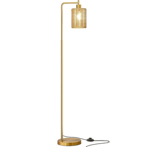Lámpara de pie industrial dorada, cuerpo de latón, altura ajustable, fuente de luz LED, base E27, para dormitorio, sala de estar, estudio - Product Image 5