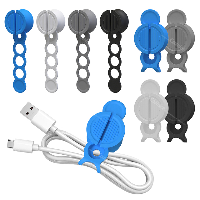 Reusable Silicone Magnetic Cord Organizers Cable Clips for Bundling and Organizing