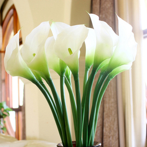 Artificial Calla Lily Boda nupcial ramo látex cabeza toque Real - Product Image 5