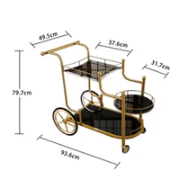 Chariot de service de buffet de luxe en acier inoxydable à 3 niveaux pour la restauration, les hôtels, les restaurants, les mariages et les fêtes