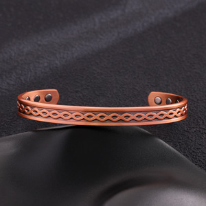 <span class=keywords><strong>Bracciale</strong></span> in Rame Puro YL, Rame Rosso Anticato Spazzolato, <span class=keywords><strong>Bracciale</strong></span> Magnetico con Design a Spirale per Imprenditori - Product Image 4