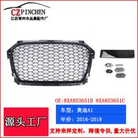 Grille de pare-chocs avant Audi A1 style RS, maille nid d'abeille, 2016-2018, plastique ABS, pièce de rechange pour mise à niveau