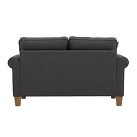 Elegante Sofá de 2 Plazas IMPALA en Tela Gris, Cómodo, Moderno y Clásico, Base de Madera Resistente, Respaldo Acolchado, Brazos Enrollados, Ideal para Apartamentos
