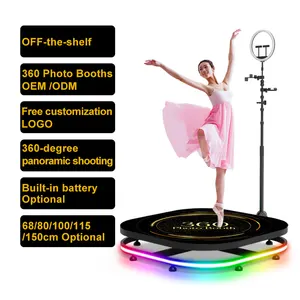 Free Custom Spinner 360 Camera Video Booth Enclosure Backdrop Party Color Led Lights 360 Photo Booth Machine for Rental