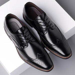 Chaussures de mariage classiques carrées Oxford en cuir véritable souple et respirant pour hommes, best-seller, tendance, décontractées, antidérapantes - Product Image 5
