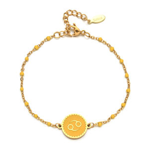 12 राशि के चार्म्स बेडेड चेन ब्रेसलेट एस्ट्रो कुंडली गोल्ड फैशन महिला स्टेनलेस स्टील के एले थोक - Product Image 5