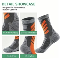 Chaussettes antidérapantes | Chaussettes de ski en coton épais personnalisées, couleur foncée, thermiques, antidérapantes, pour snowboard