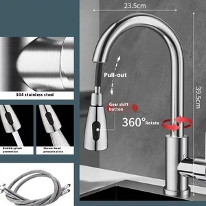 Modern Stainless Steel <strong>Kitchen</strong> <strong>Faucet</strong> <strong>with</strong> <strong>Pull</strong>-<strong>Out</strong> <strong>Sprayer</strong> Multifunction Sink Mixer Accessory - Product Image 6