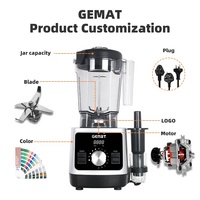 2L Digitale Blender met Tamper Tool, 9-snelheidsregeling, timerfunctie voor thuis en commercieel gebruik, Gemat Blenders Company