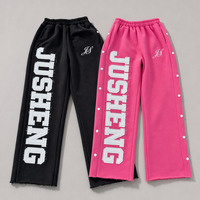 Pantalon de jogging décontracté pour homme, léger, avec fermeture à boutons latéraux, coupe évasée, ample, en molleton, style streetwear Y2K, vente en gros, OEM