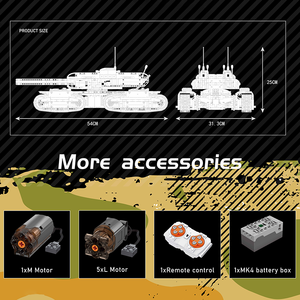 Moule King 20011S 3445PCS Militaire Serie Mammoth Tank Véhicule Blindé Briques Modèle Technique Jouet Éducatif Festival Cadeau - Product Image 5