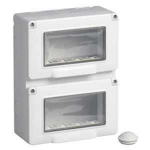 Contenitore verticale IP55 8M 4x2 con finestra trasparente per custodie elettroniche - Product Image 1
