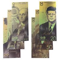 Juego de 6 Billetes de Dólares Estadounidenses de 1, 5, 10, 20, 50 y 100 con Nueva Tecnología 2023, Coloridos, para Colección o Regalo