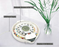 Boîte à pilules électronique intelligente avec carte SIM, en ABS, système de surveillance à distance des médicaments, 21 compartiments amovibles, verrouillage par clé, rappel vocal