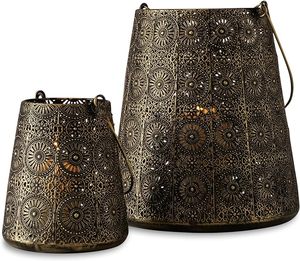 Lanterne à bougie en métal faite à la main, décoration suspendue en fer pour la maison de Noël de mariage-avec poignée - Product Image 1