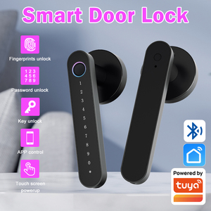 Serrure de porte intelligente Tuya BLE à empreinte digitale, sans clé, à bouton rotatif numérique pour chambre à coucher - Product Image 2