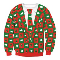 Oem/odm Festive Tree & Deer Pattern Ugly Christmas Sweater Men Sweater Pull-over tricoté pour hommes