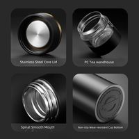 Bouteille d'eau de sport intelligente avec affichage de la température par LED Tasse de voyage à double paroi avec filtre en acier inoxydable Bouteille infuseur à thé