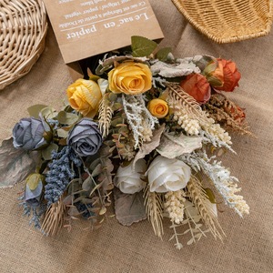 CallaFloral Ramo de Rosas Artificiales de Tela Plástica Tejida para Decoración de Bodas y Hogar CF01342 - Product Image 1