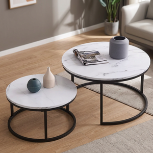 Table Basse Extensible de Luxe en Marbre, Convertible, Minimaliste, Moderne, Durable, Facile à Nettoyer, Portable pour Salon et Maison - Offre Spéciale - Product Image 1