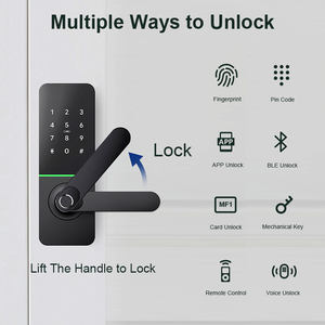 Liliwise 智能锁黑色 Serratura Per Porta Rfid Deadbolt 智能门锁 Tuya 指纹智能 Zamek 数字锁 - Product Image 3