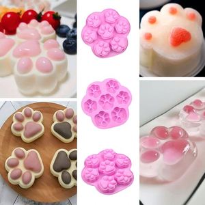 Pink <b>Silicone</b> Cat Paw Mould 7 Cavities Easy Demoulding Cake Decorating <b>Tool</b> - Product Image 6